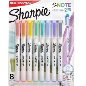 SHARPIE-S-NOTE DUO DUAL ENDED CREATIVE HIGHLIGHTERS (8PK ASSORTED)